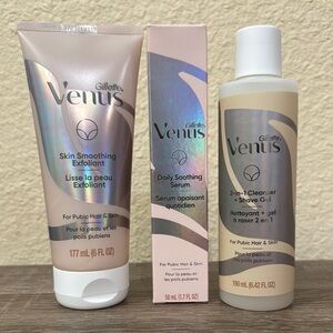 Gillette Venus Skin Smoothing exfoliant + Soothing Serum + 2-in-1 cleanser set